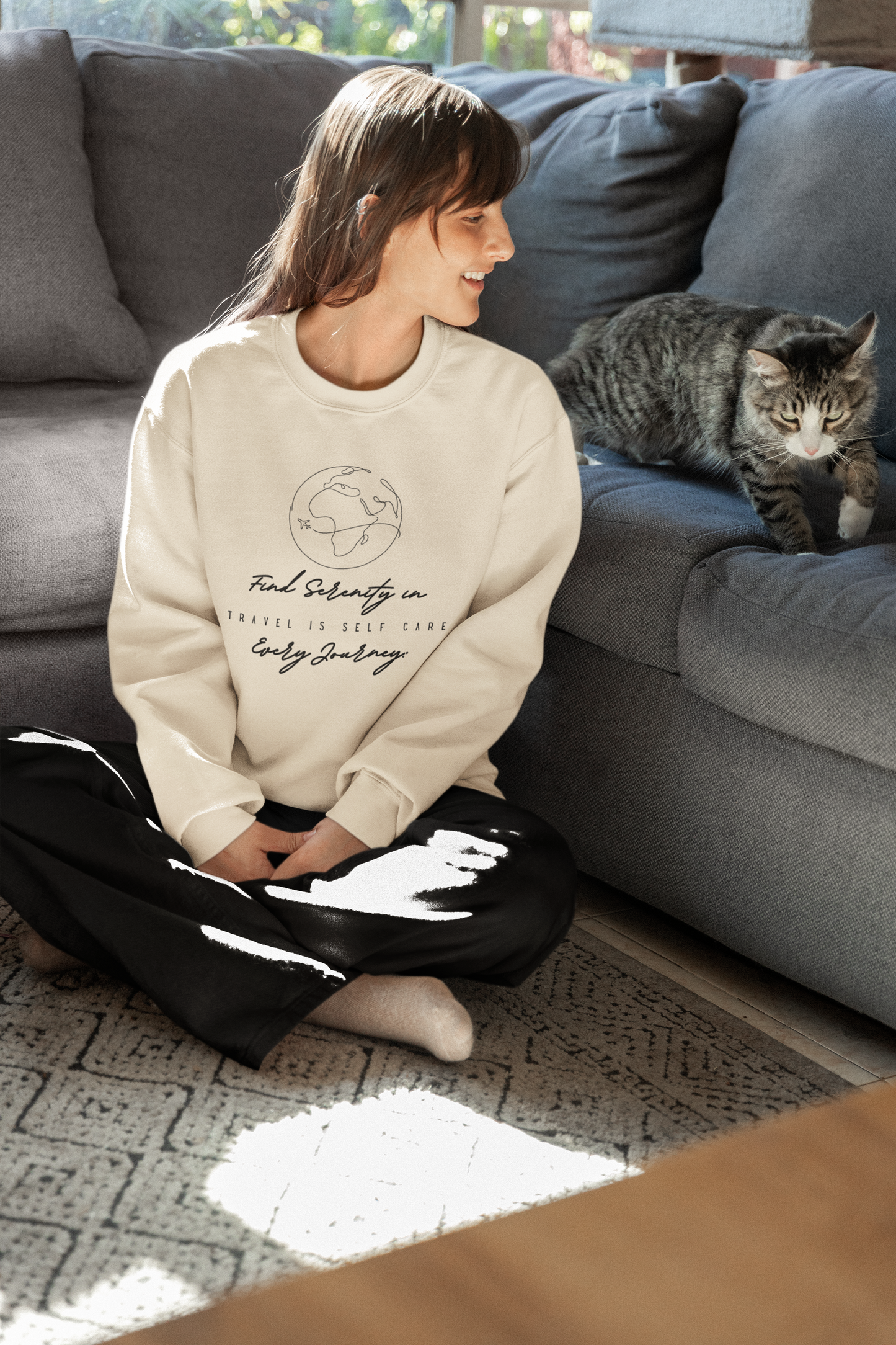 Find Serenity in Every Journey Crewneck Sweatshirt - My Global Affair