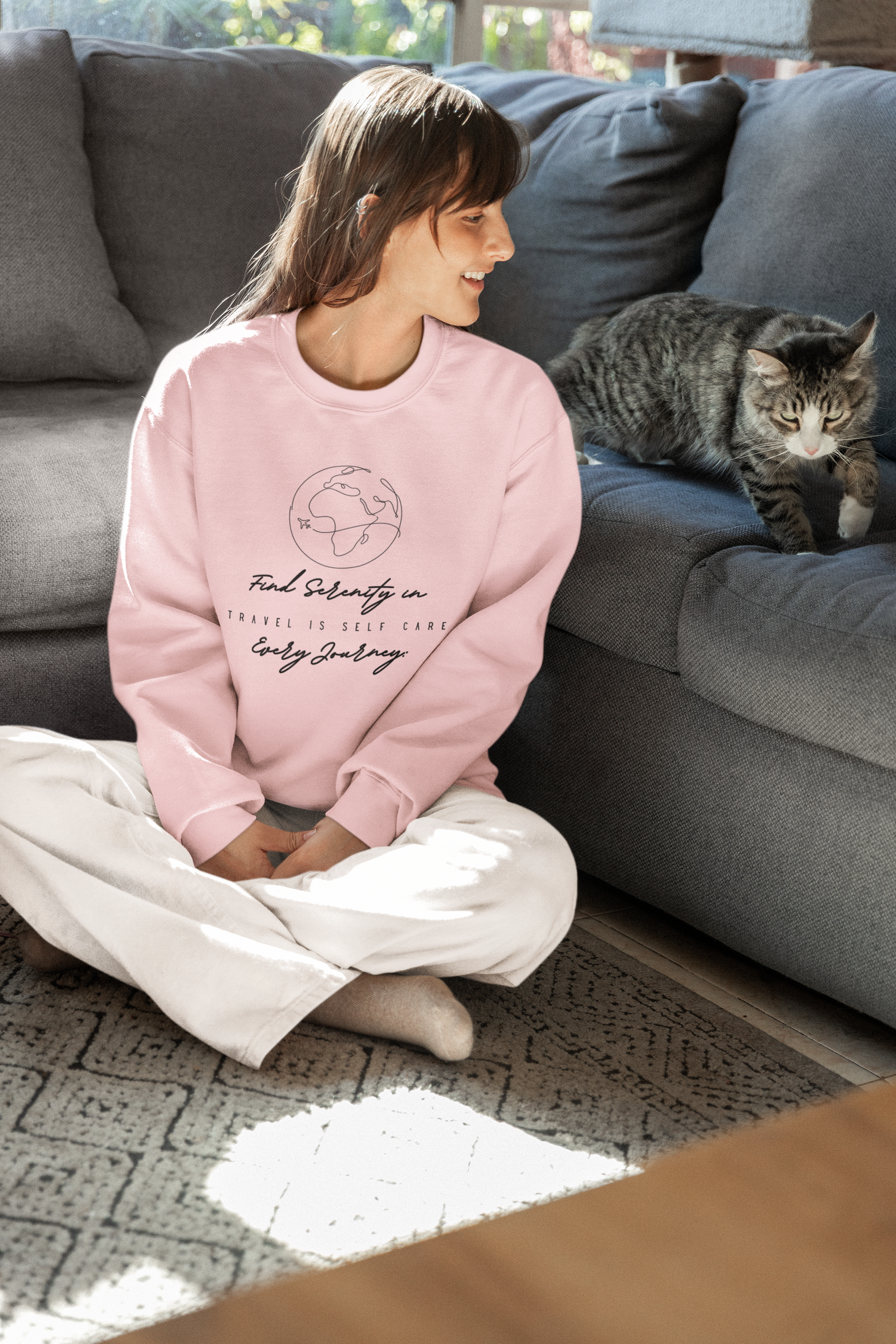 Find Serenity in Every Journey Crewneck Sweatshirt - My Global Affair