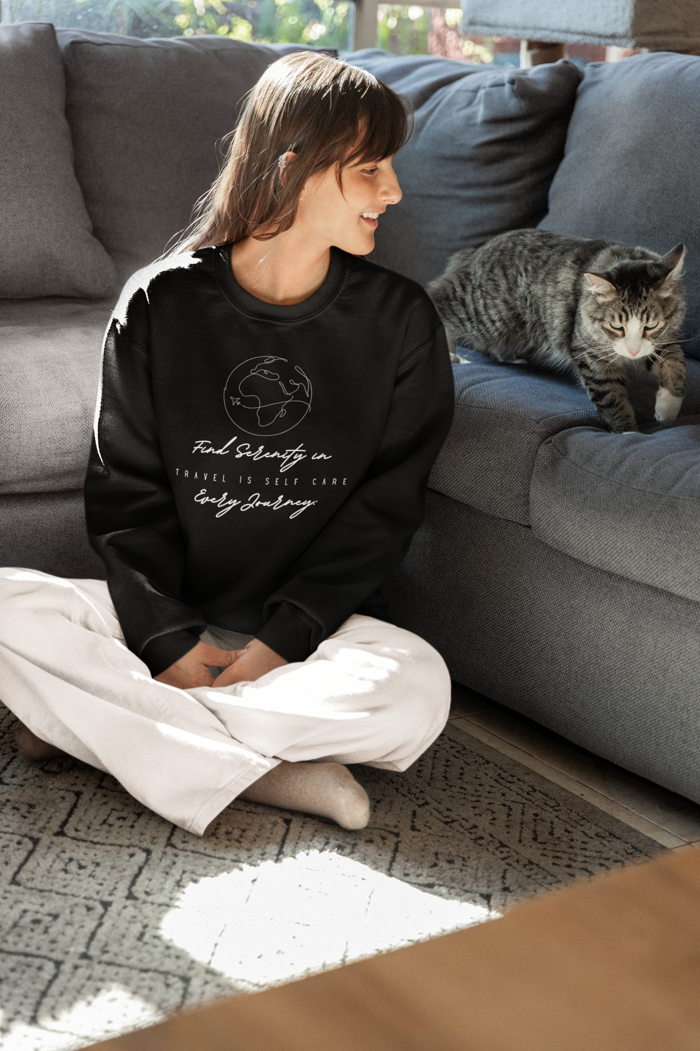 Find Serenity in Every Journey Crewneck Sweatshirt - My Global Affair