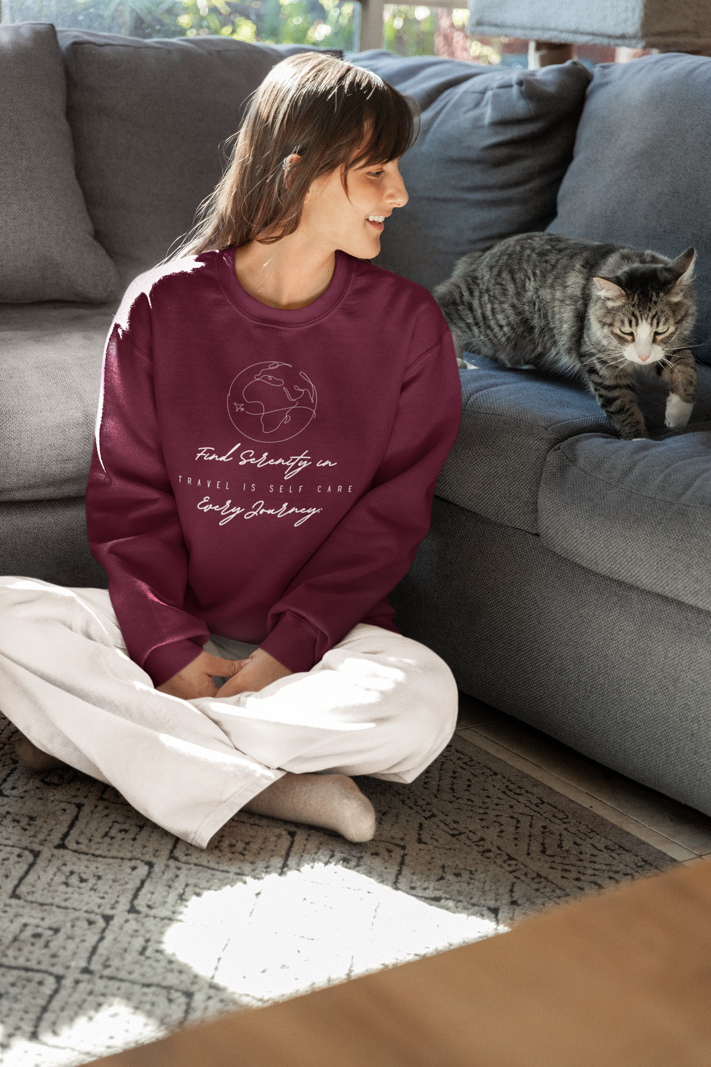 Find Serenity in Every Journey Crewneck Sweatshirt - My Global Affair