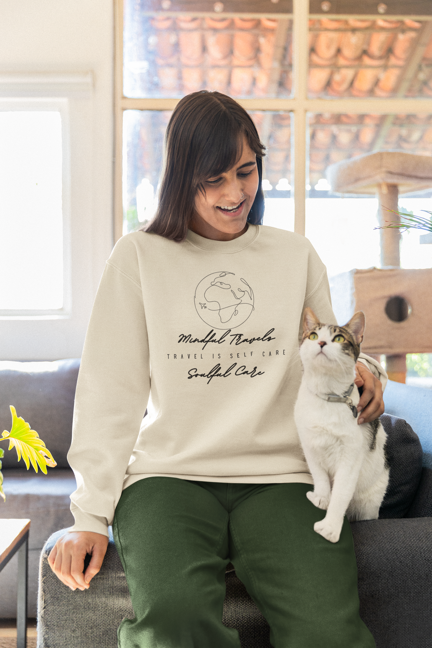 Mindful Travels Soulful Care Crewneck Sweatshirt - My Global Affair