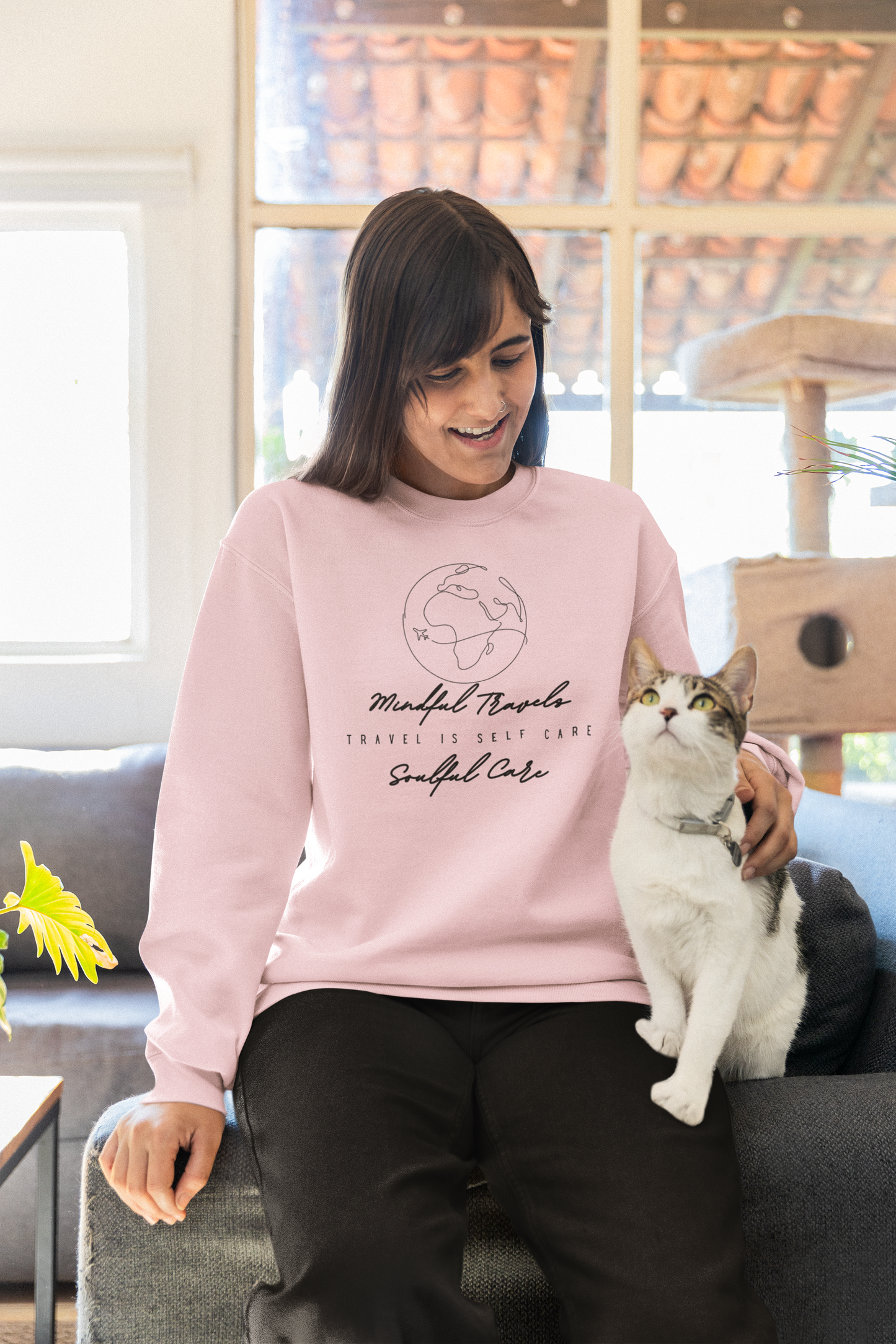 Mindful Travels Soulful Care Crewneck Sweatshirt - My Global Affair